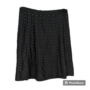 SPENSE Sweater Skirt Black and White Knit Pleated, Size XL